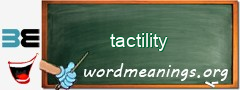 WordMeaning blackboard for tactility